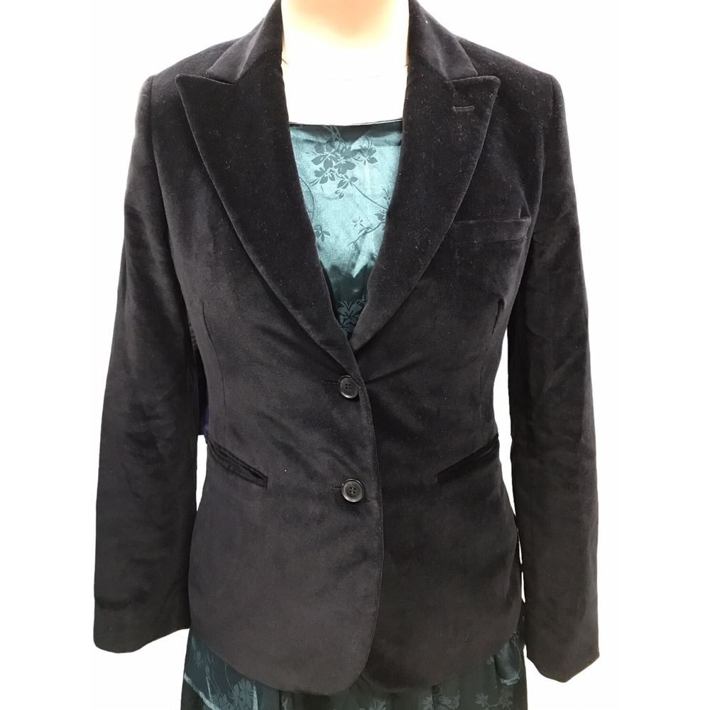 CURLING PARIS WOMENS COLLECTION SOLANGE JACKET IN PALATINE VELVET BLACK SIZE 38